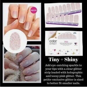 Color Street Petite ‘Tiny & Shiny’ Pink Sparkle Nail Strips *RETIRED*